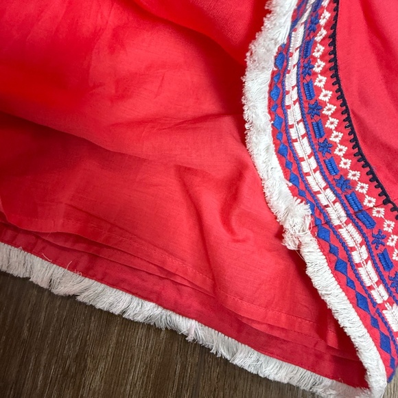 Mud Pie Women's James Sleeveless Shift Dress Pink Embroidered Boho Beach Sz L - Picture 11 of 13